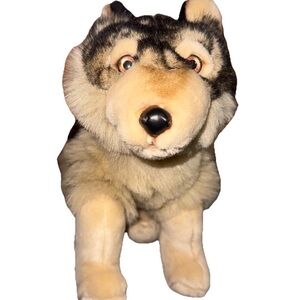 Cuddly Wolf Plush Toy - Cream and Black